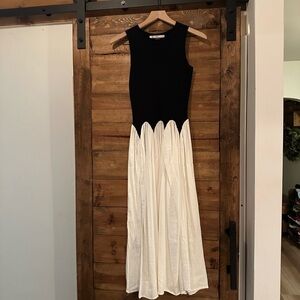 Anthropologie Black and White Maxi Dress